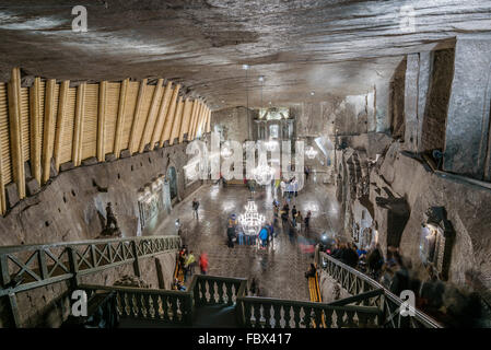 WIELICZKA, Polen - 14. NOVEMBER: Salzbergwerk Wieliczka (13. Jahrhundert) ist eines der ältesten Salzbergwerke der Welt.  14. November 2015 Stockfoto