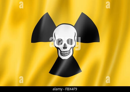 radioaktives Atom Symbol Tod Flagge Stockfoto