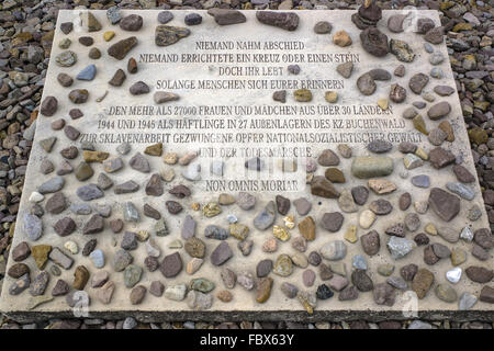Stone tablet Konzentration Lager Buchenwald Stockfoto