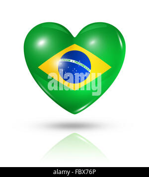 Liebe Brasilien, Herz Flaggensymbol Stockfoto