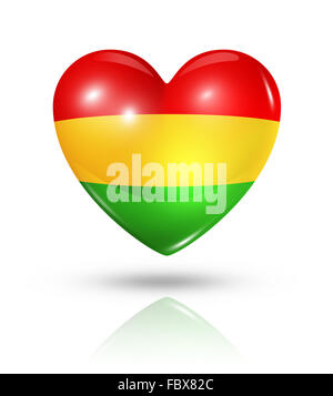 Liebe Bolivien, Herz Flaggensymbol Stockfoto