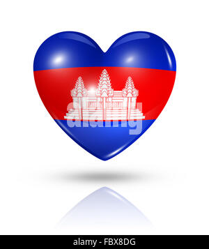 Liebe Kambodscha, Herz Flaggensymbol Stockfoto