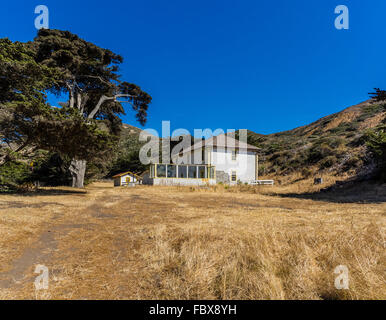 Die alten Bunkhouse, auf der Christy-Ranch auf dem Westend in der zentralen Tal Santa Cruz Island. Ursprünglich der Name des r Stockfoto