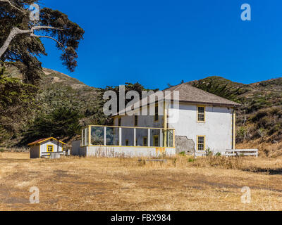 Die alten Bunkhouse, auf der Christy-Ranch auf dem Westend in der zentralen Tal Santa Cruz Island. Stockfoto