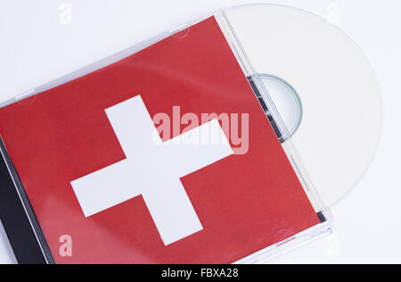 Festplatte und CD-box Stockfoto