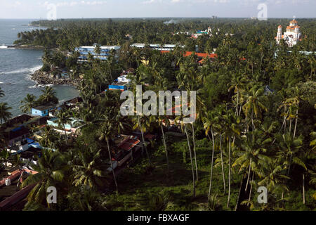 Blick von der Thangassery Leuchtturm, Kollam (Quilon), Kerala, Indien Stockfoto