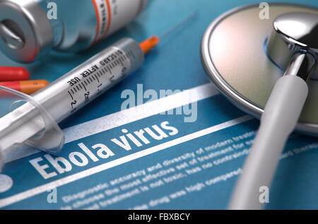 Diagnose - Ebola-Virus. Medizinisches Konzept. Stockfoto