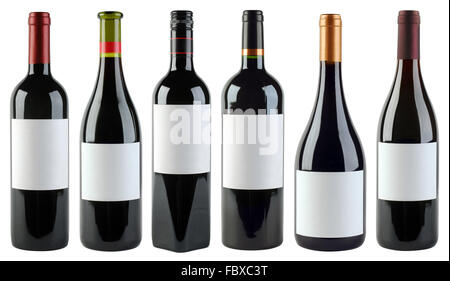 Wein-Flaschen-Vorlage-Ausschnitt Stockfoto