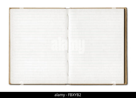 Vintage leere offene notebook Stockfoto
