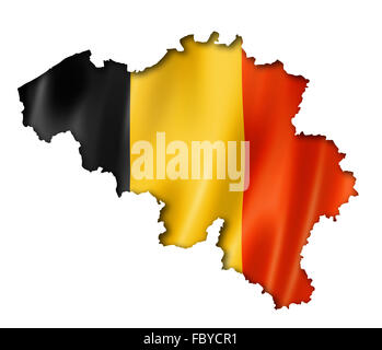 Belgische Flagge Karte Stockfoto