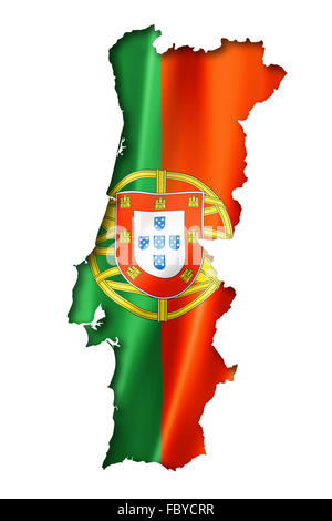 Portugiesische Flagge Karte Stockfoto