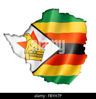 Simbabwe-Flagge-Karte Stockfoto