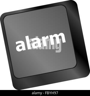 Alarm-Taste auf einer Computertastatur schwarz Stockfoto