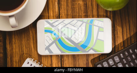 Zusammengesetztes Bild digital erzeugte Bild der Karte Stockfoto