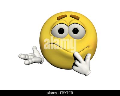 Emoticon verwirrt Stockfoto