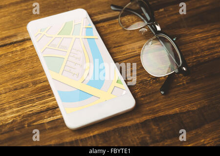 Zusammengesetztes Bild von anschaulichen Bild der Karte Stockfoto