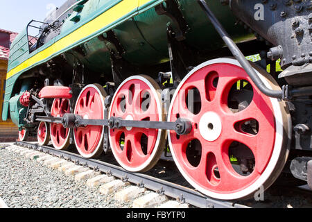 Alte Bahn-Rad Stockfoto