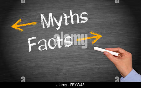Mythen und Fakten Stockfoto