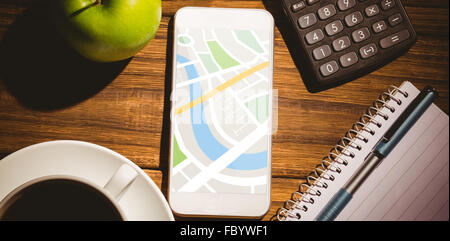 Zusammengesetztes Bild des digitalen Bildes Karte Stockfoto