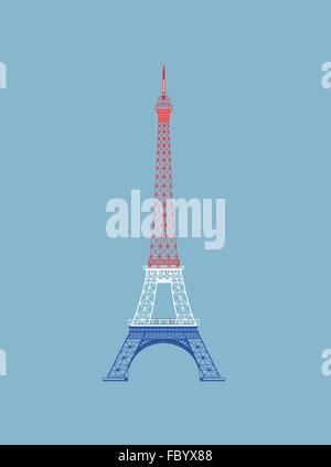 Vektor-Paris Eiffelturm mit schönen Farbe Stock Vektor