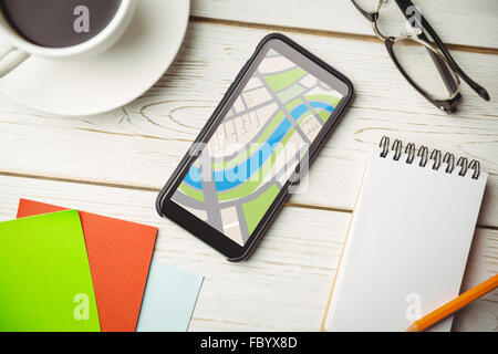 Zusammengesetztes Bild digital erzeugte Bild der Karte Stockfoto