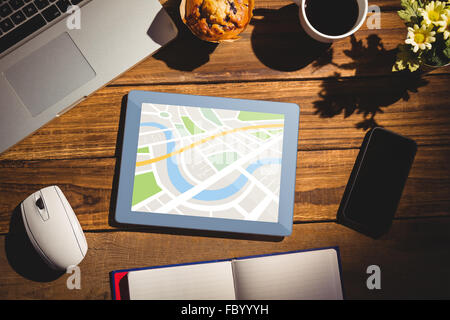 Zusammengesetztes Bild des digitalen Bildes Karte Stockfoto