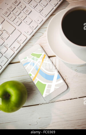 Zusammengesetztes Bild des digitalen Bildes Karte Stockfoto