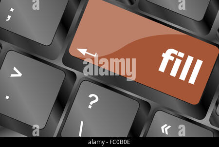 Füllen Sie Wort auf Computer-pc-Tastatur Stockfoto