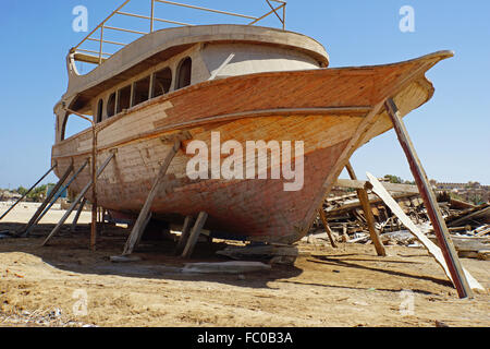 Holzkonstruktion Yacht Boot in Ägypten Stockfoto