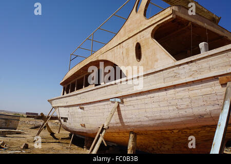 Holzkonstruktion Yacht Boot in Ägypten Stockfoto