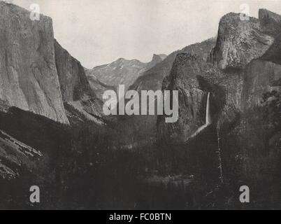 YOSEMITE VALLEY. Blick vom Künstler Point. Kalifornien, antiken Druck 1895 Stockfoto