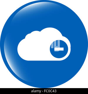 Web-Symbol auf den Wolken mit Minuszeichen Stockfoto
