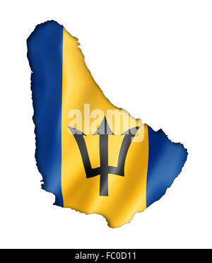 Barbados-Flagge-Karte Stockfoto