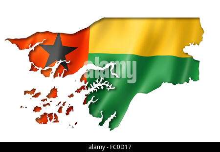 Guinea Bissau Flagge Karte Stockfoto