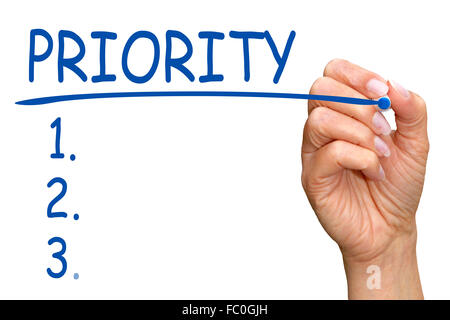 Priorität-Checkliste Stockfoto