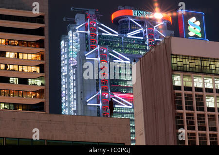 Antony Gormley Skulpturen in Central, Hongkong, China. Stockfoto