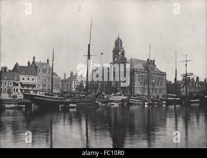 GREAT YARMOUTH. Das Rathaus. Norfolk, antiken Druck 1895 Stockfoto