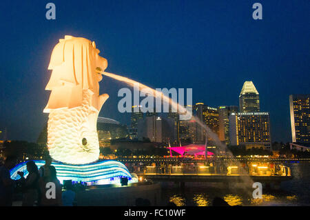 Merlion Park in Marina Bay in Singapur Stockfoto