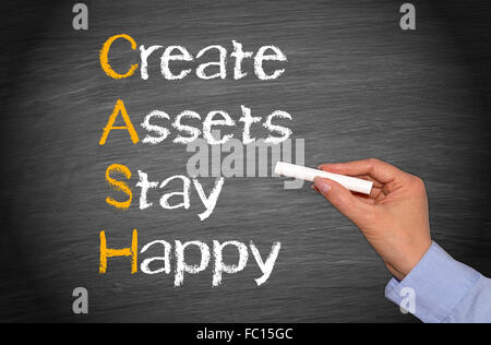 CASH - Vermögenswerte bleiben glücklich zu erstellen Stockfoto