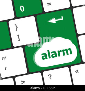 Alarm-Taste auf einer Computertastatur schwarz Stockfoto