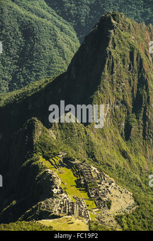 Machu Picchu-Blick in den frühen Morgenstunden Stockfoto