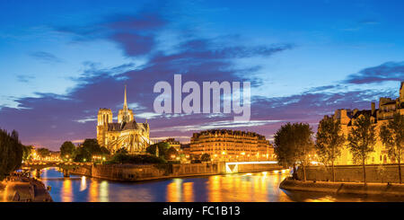 Paris Notre Dame Panorama Stockfoto