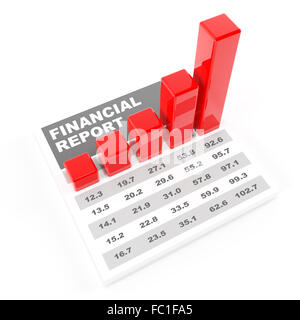 Finanzbericht, 3d render Stockfoto