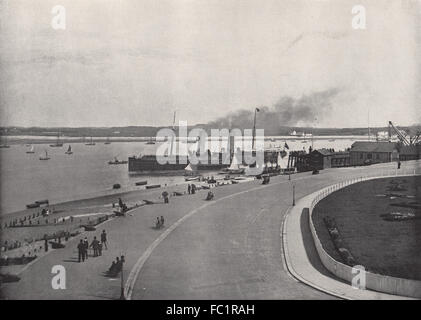 FLEETWOOD. Die Promenade. Abfahrt von der Isle Of Man-Dampfer. Lancashire, 1895 Stockfoto