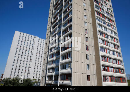 Gebäude in Bobigny, einem Vorort von Paris. Stockfoto