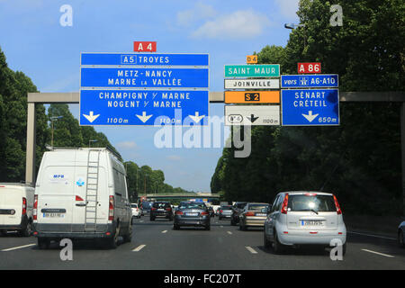 A4 - A86. Autobahnen. Stockfoto