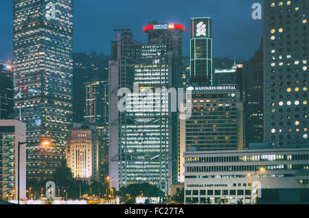 Wolkenkratzer im Zentrum von Hongkong Stockfoto