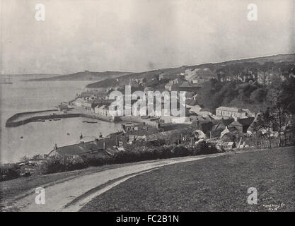 ST. MAWES. Zeigen den Hafen und die Burg. Cornwall, antiken Druck 1895 Stockfoto