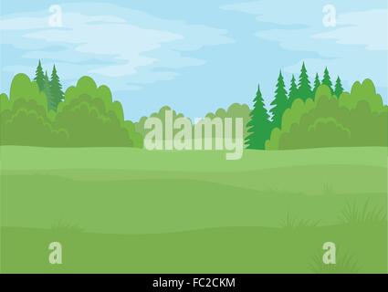 Landschaft, Sommer Wald Stock Vektor
