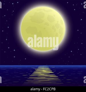 Mond und Meer Stock Vektor